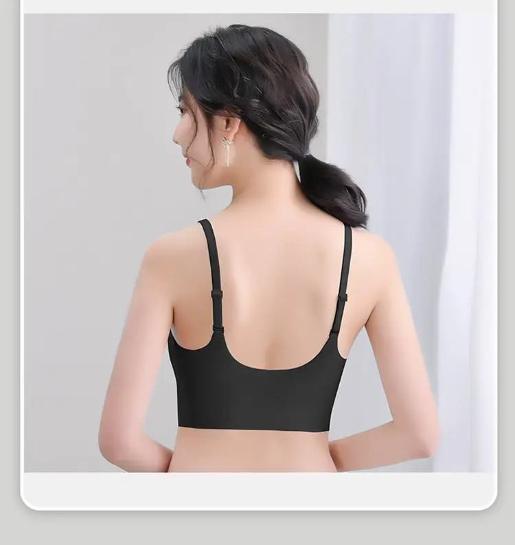 2022 Clouds Traceless Underwear Women's Thin Adjustable Shoulder Strap Fixed Cup Sports Size Free Bra — feature 21