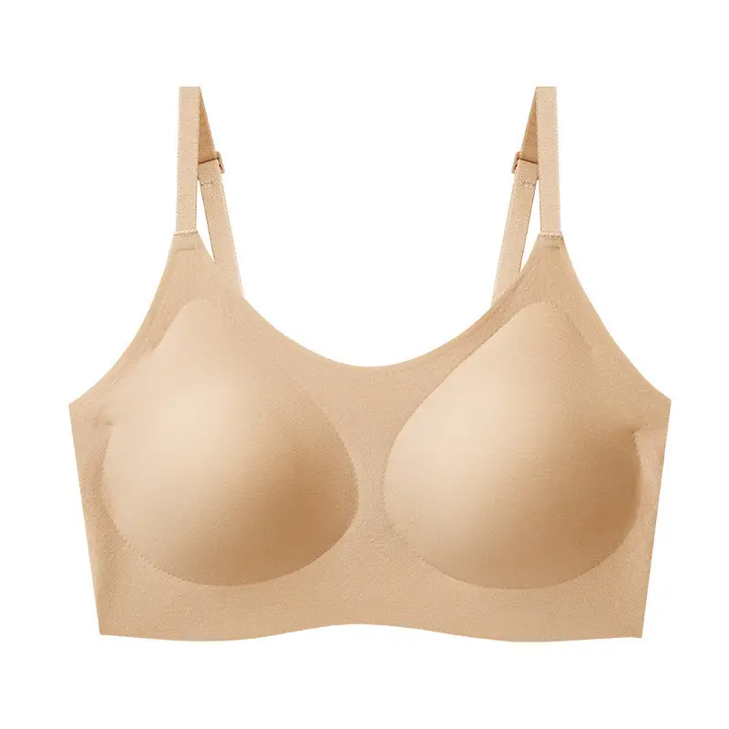 2022 Clouds Traceless Underwear Women's Thin Adjustable Shoulder Strap Fixed Cup Sports Size Free Bra