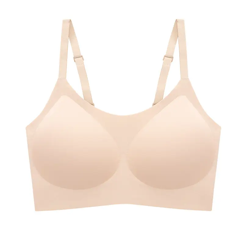 2022 Clouds Traceless Underwear Women's Thin Adjustable Shoulder Strap Fixed Cup Sports Size Free Bra