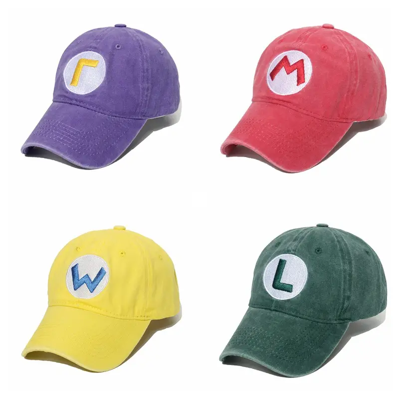 Super Mario Washed Canvas Baseball Cap Sun Hat - Image 9
