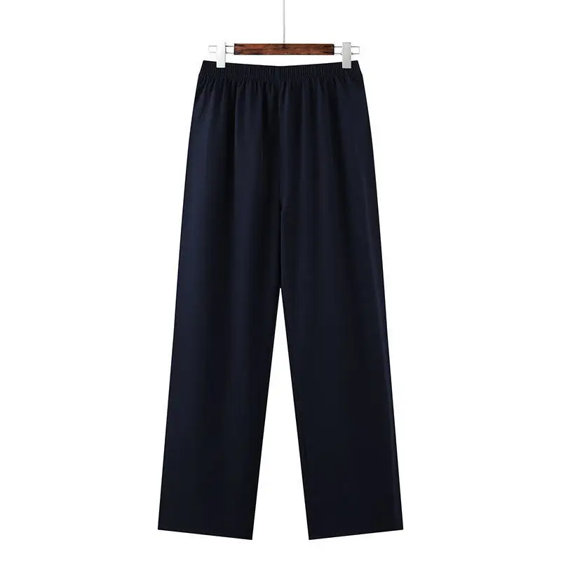 Men's Navy Blue Tai Chi Suit Short Sleeve Cotton Linen — feature 16