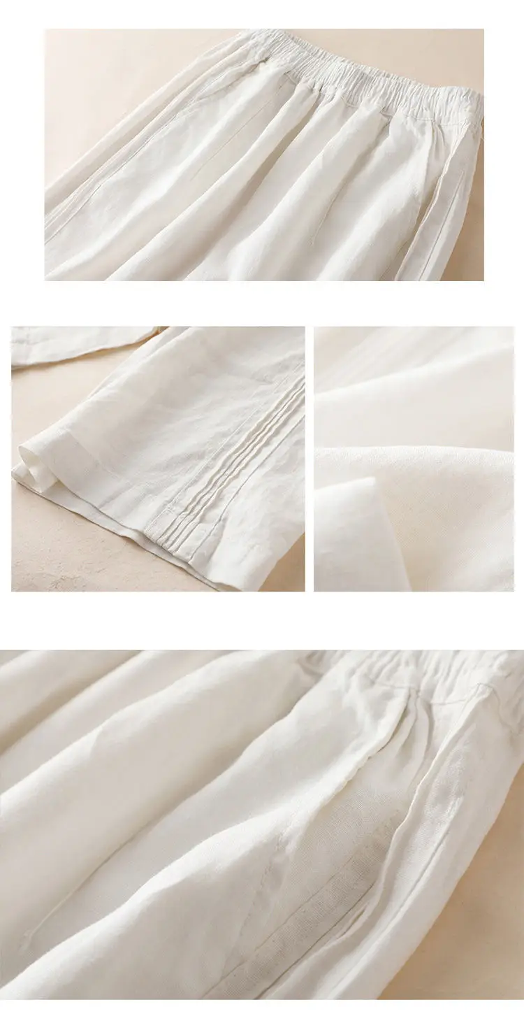 Women Cotton Linen Wide Leg Pants Summer 2024 — feature 10