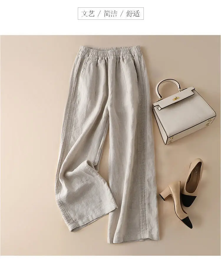 Women Cotton Linen Wide Leg Pants Summer 2024 — feature 11