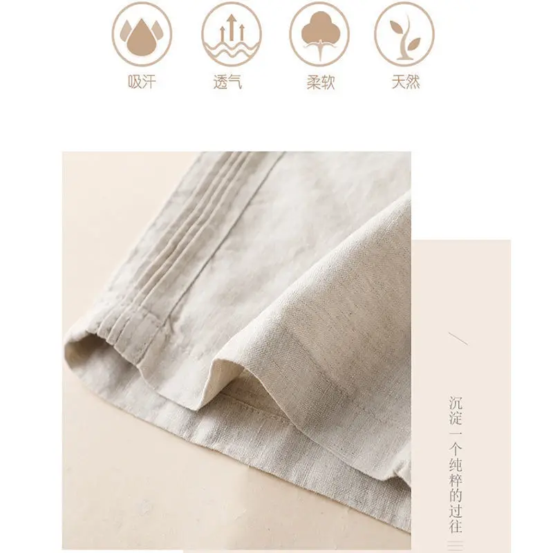 Women Cotton Linen Wide Leg Pants Summer 2024 — feature 5