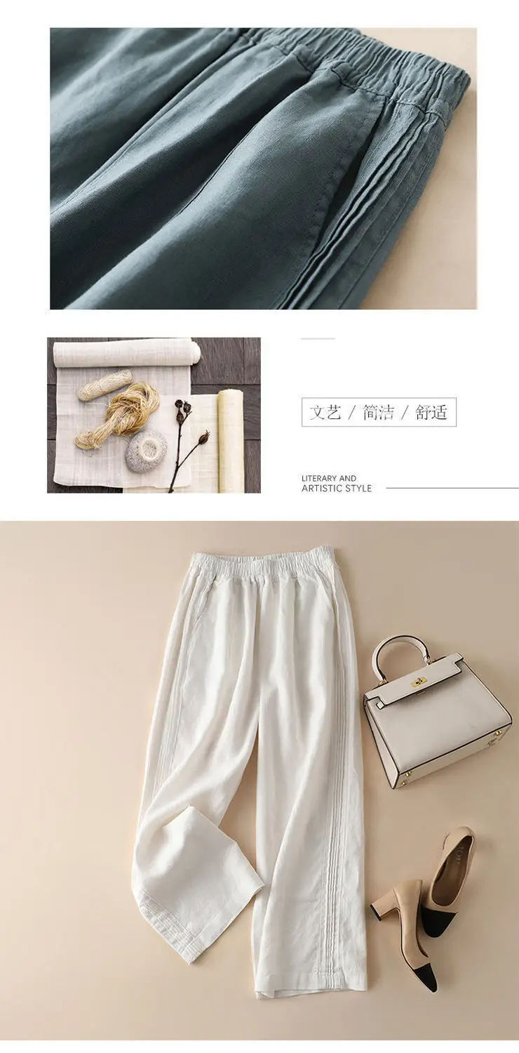 Women Cotton Linen Wide Leg Pants Summer 2024 — feature 9