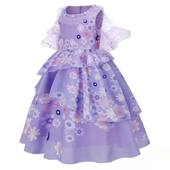 Lace Magic Princess Dress for Girls Purple - Image 5