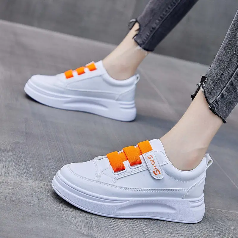 Women's White Velcro Flat Shoes 2023 Spring - Image 6