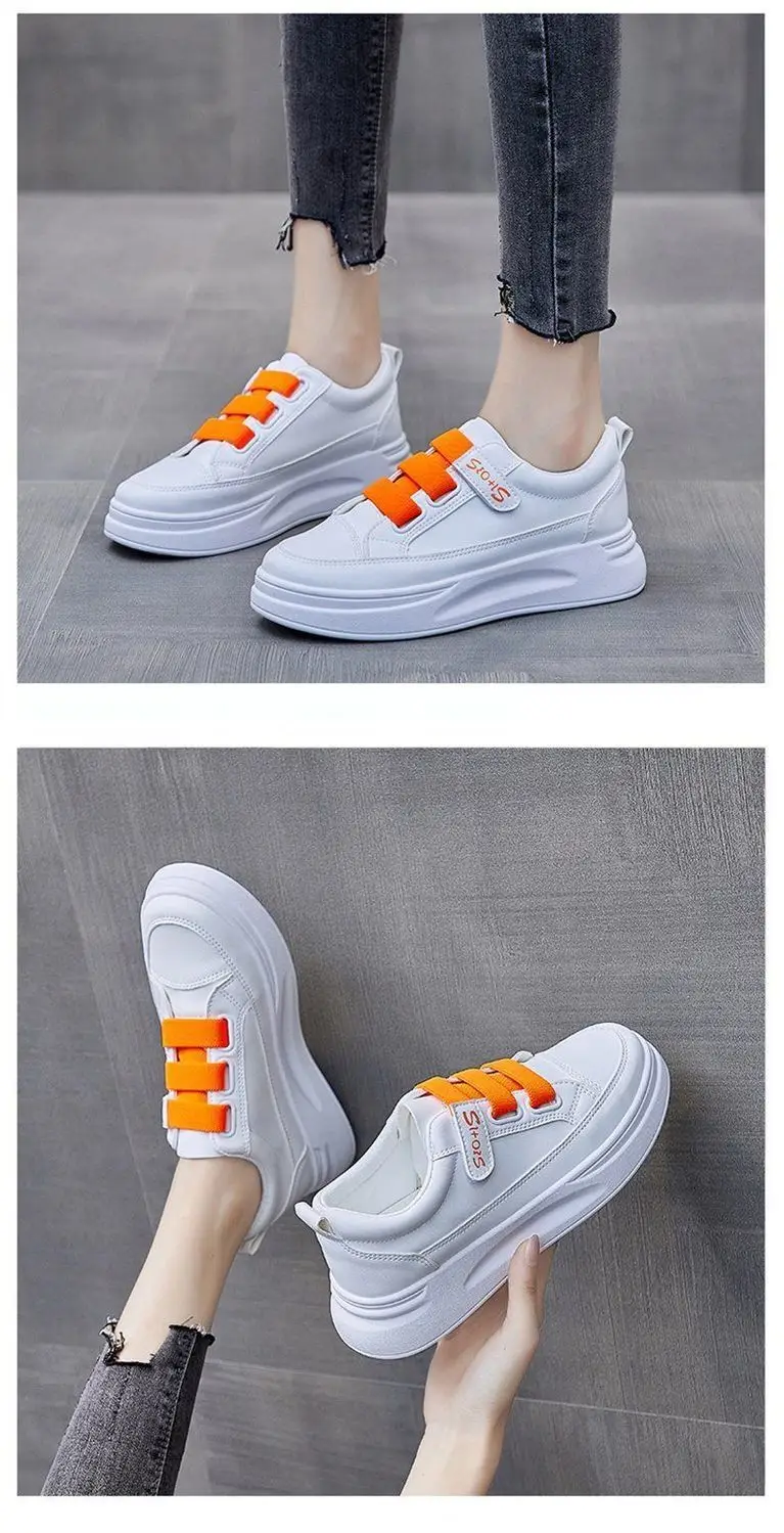 Women's White Velcro Flat Shoes 2023 Spring — feature 14