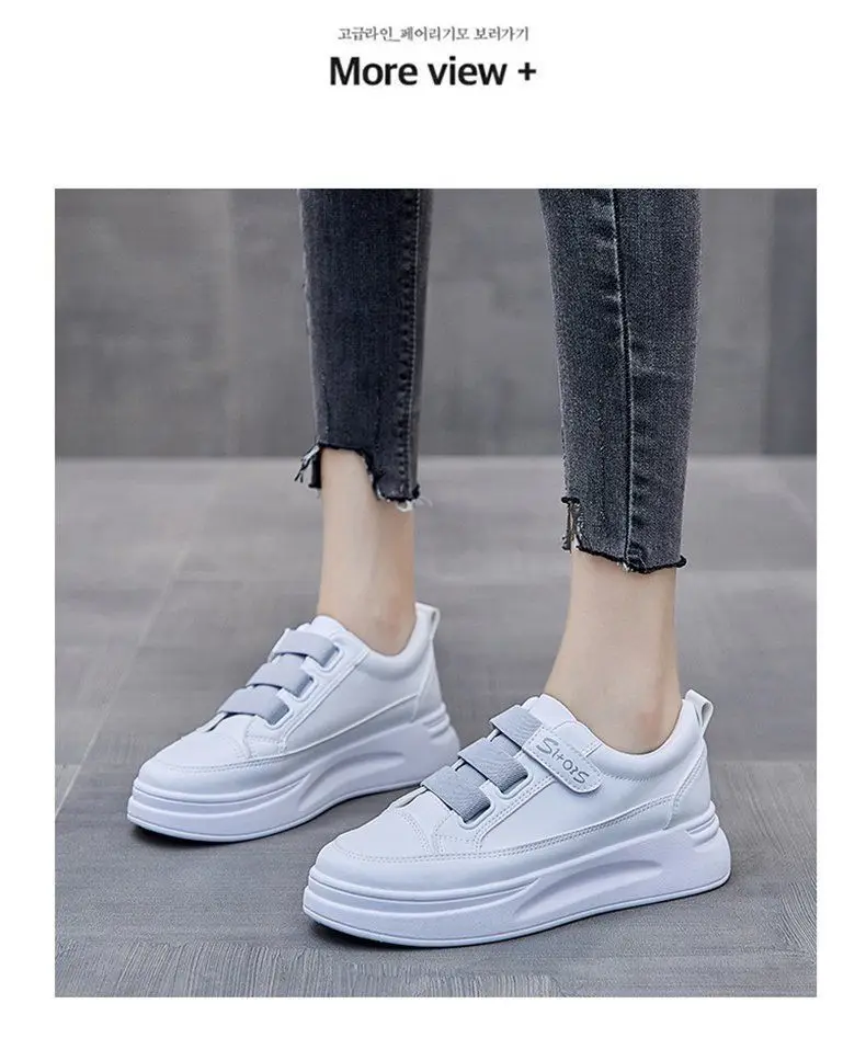 Women's White Velcro Flat Shoes 2023 Spring — feature 15