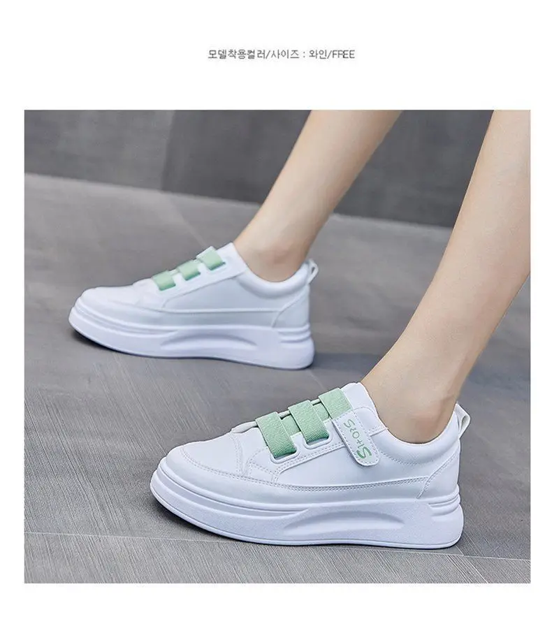 Women's White Velcro Flat Shoes 2023 Spring — feature 18