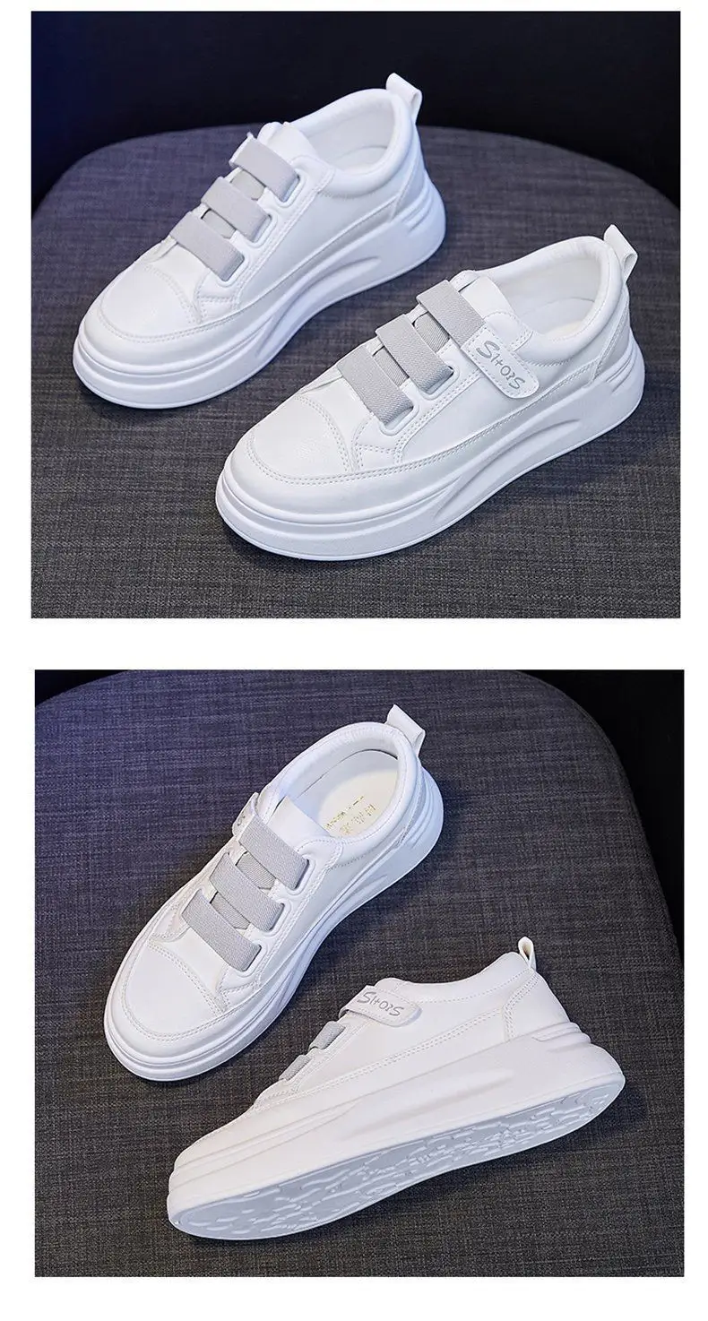 Women's White Velcro Flat Shoes 2023 Spring — feature 19