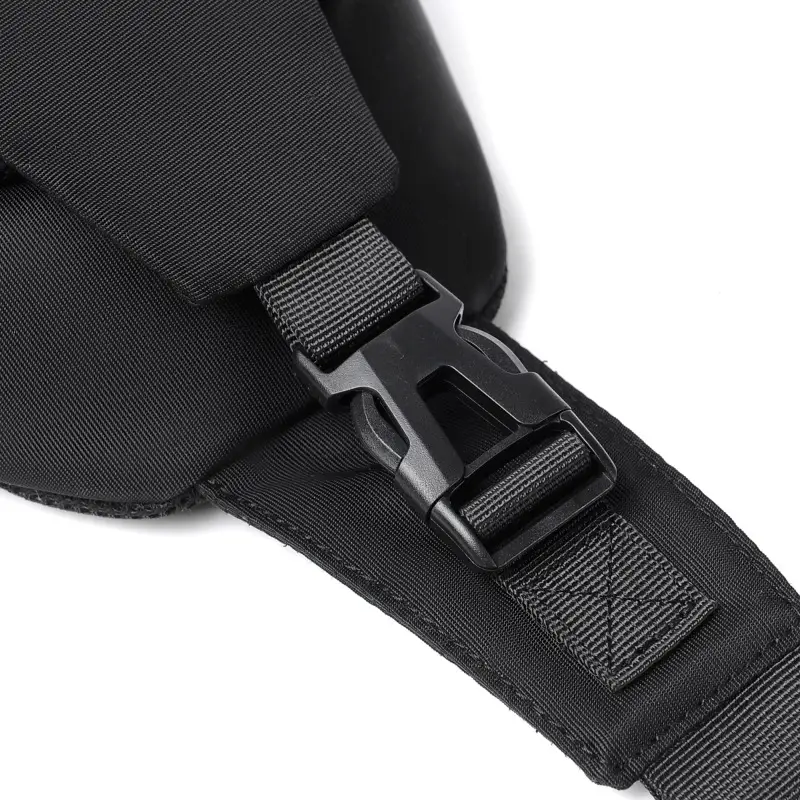 Men's Black Nylon Crossbody Shoulder Bag with Adjustable Strap - Image 6