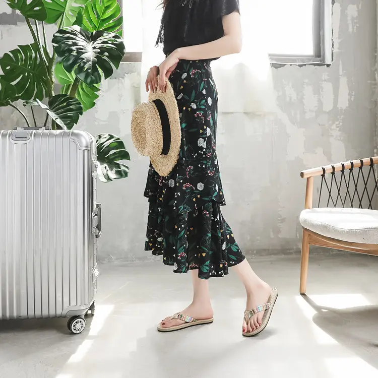 2022 seaside imitation straw pp straw woven flip-flops women's summer fashionable outerwear flat beach flip-flops - Image 3