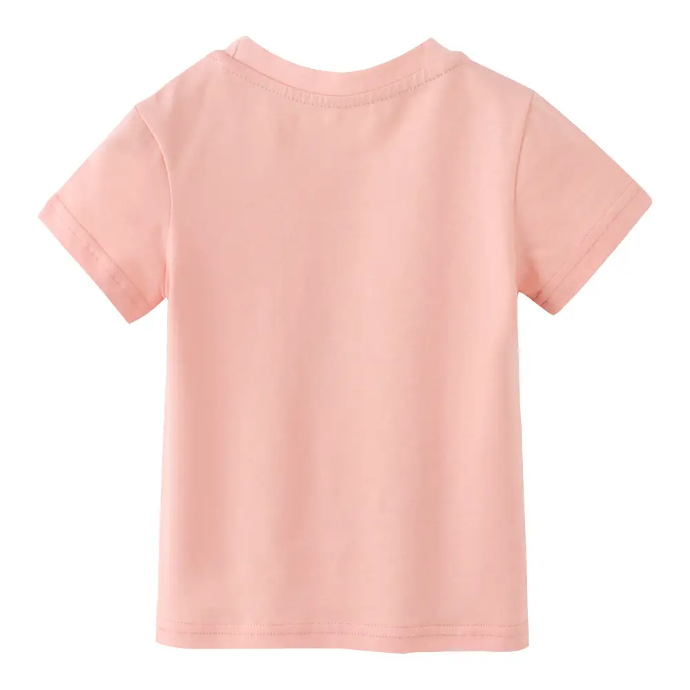 European American Kids T-Shirt Short Sleeve Summer Cotton Peach