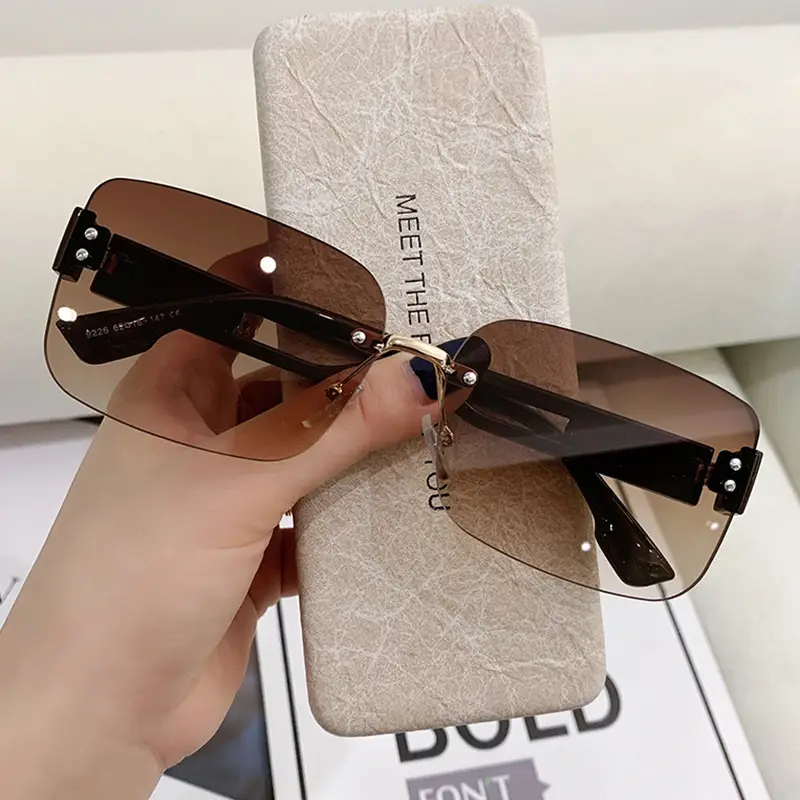 Women Frameless Sunglasses UV-Proof Korean Style - Image 4