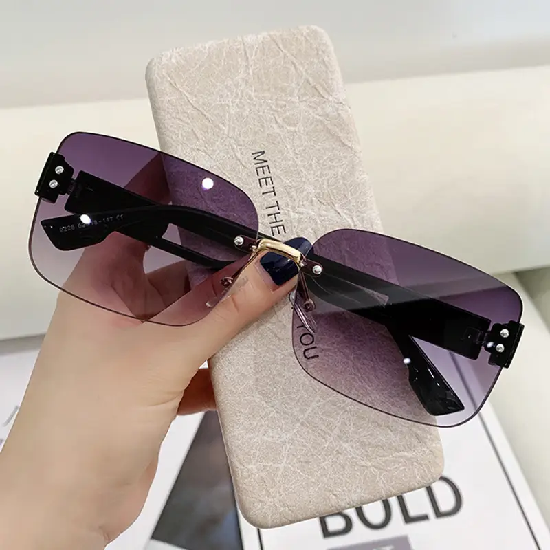 Women Frameless Sunglasses UV-Proof Korean Style - Image 3