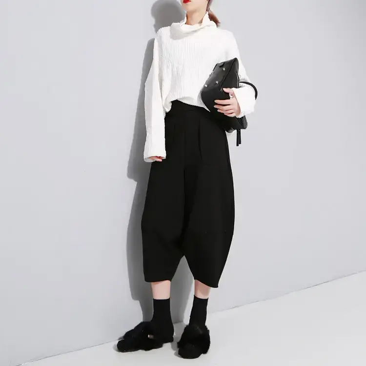 Women's Retro High Waist Wide Leg Harem Pants - Image 5