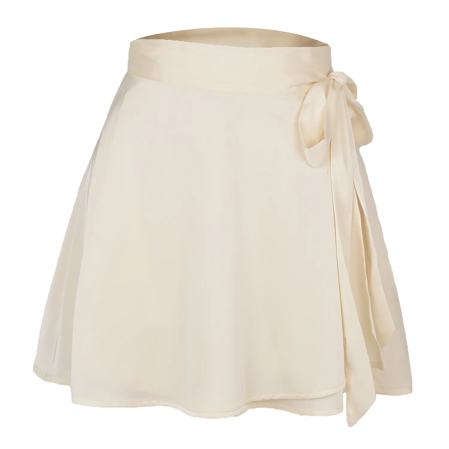 Summer 2021 Cream High Waist Lace-Up Skirt - Image 6
