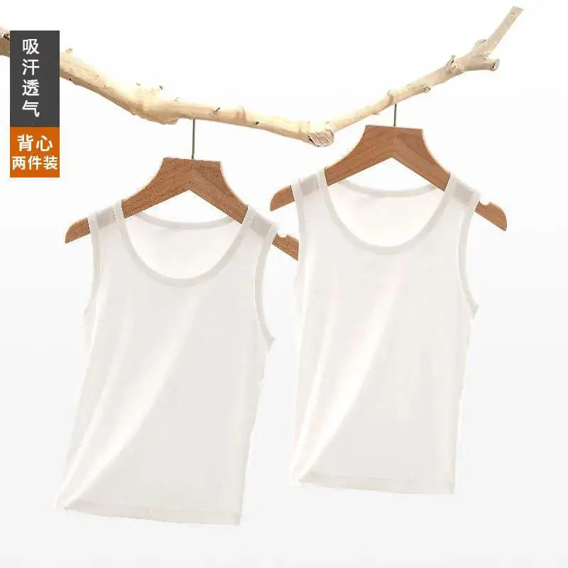 White Cotton Vest for Baby Girls Commuter Top Solid Color