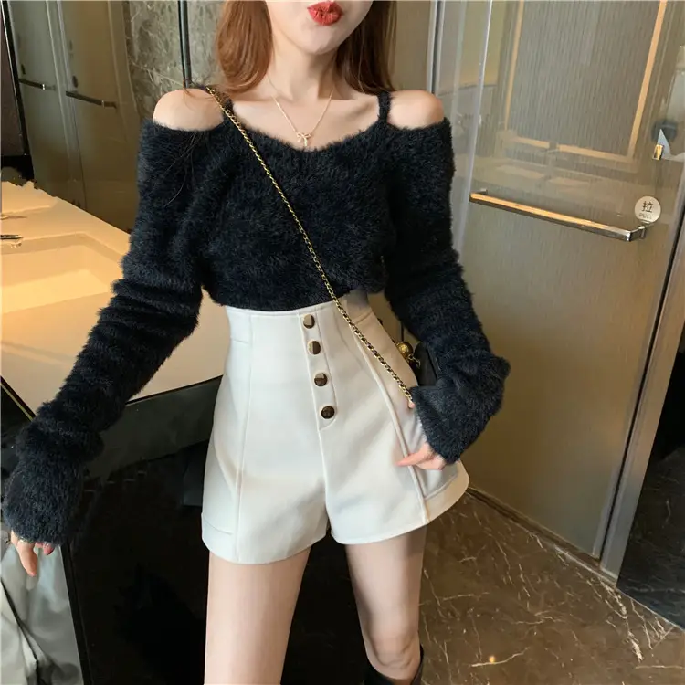 Black High Waist Chubby Shorts Women Spring Summer — feature 12