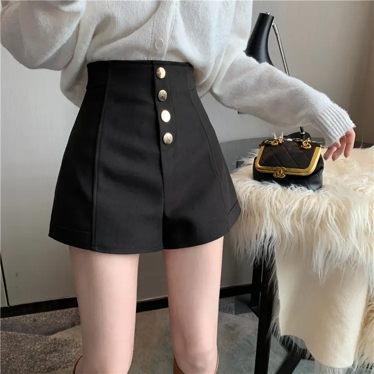 Black High Waist Chubby Shorts Women Spring Summer — feature 14