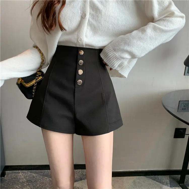 Black High Waist Chubby Shorts Women Spring Summer — feature 19