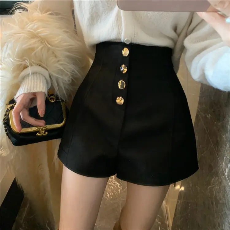 Black High Waist Chubby Shorts Women Spring Summer — feature 21