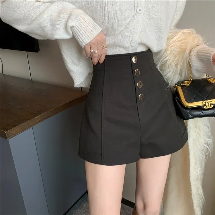 Black High Waist Chubby Shorts Women Spring Summer — feature 22