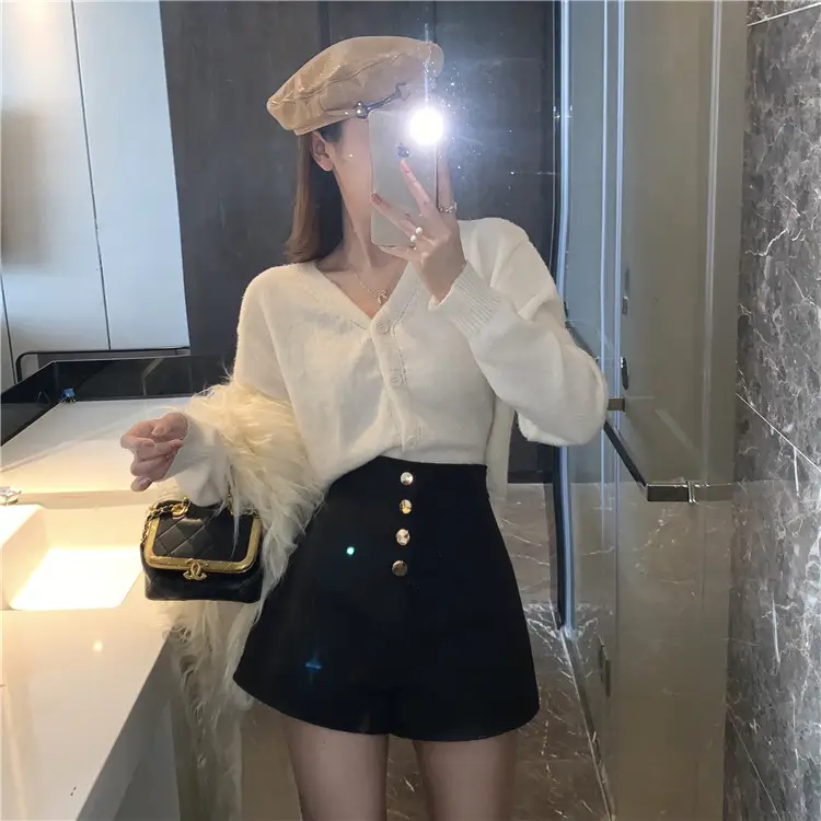 Black High Waist Chubby Shorts Women Spring Summer — feature 23