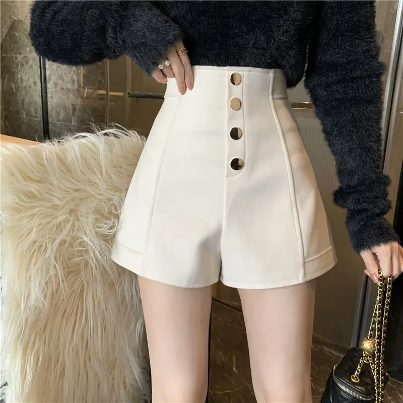Black High Waist Chubby Shorts Women Spring Summer