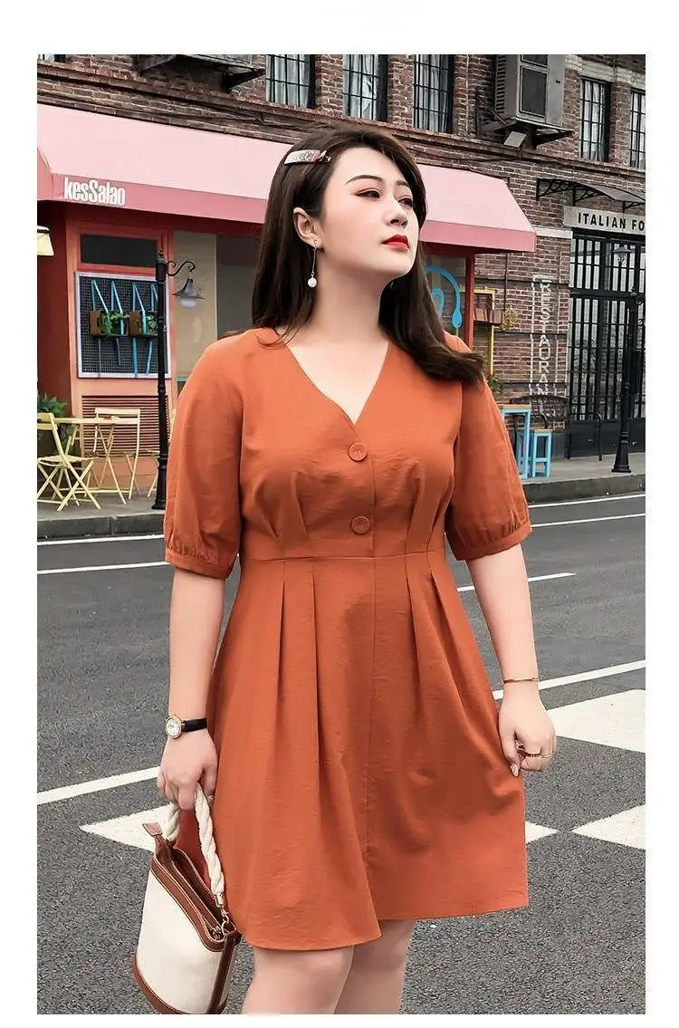 Fat Sister Large Size Women Dress 200 Jin 2022 New French Niche Very Fairy Belly Covering Dress Age-reducing Summer — feature 10