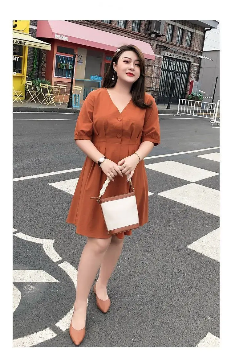 Fat Sister Large Size Women Dress 200 Jin 2022 New French Niche Very Fairy Belly Covering Dress Age-reducing Summer — feature 11