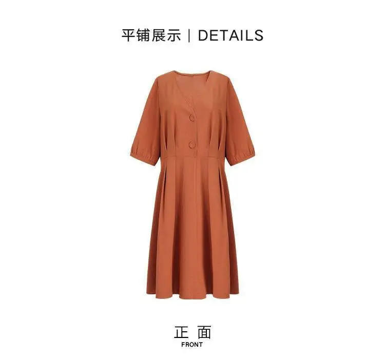 Fat Sister Large Size Women Dress 200 Jin 2022 New French Niche Very Fairy Belly Covering Dress Age-reducing Summer — feature 13
