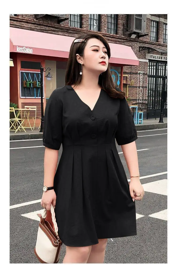 Fat Sister Large Size Women Dress 200 Jin 2022 New French Niche Very Fairy Belly Covering Dress Age-reducing Summer — feature 17