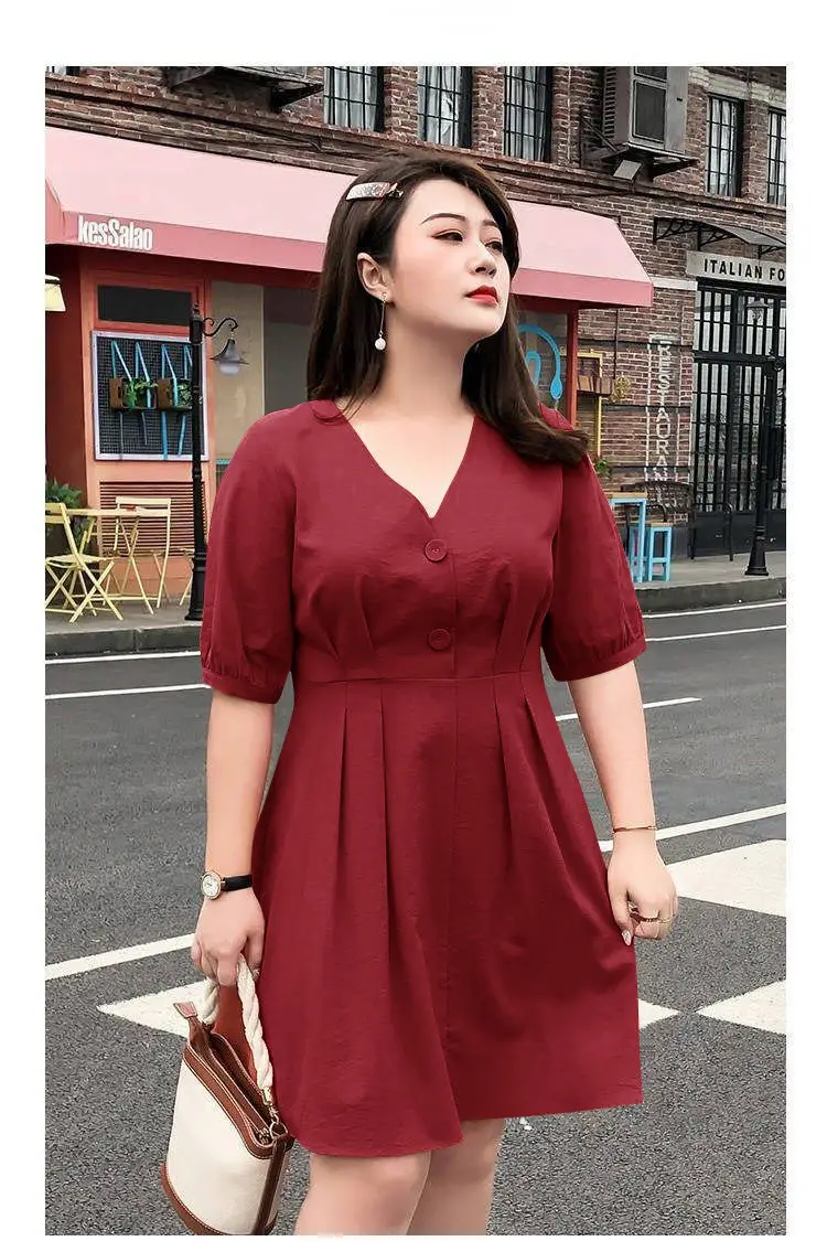 Fat Sister Large Size Women Dress 200 Jin 2022 New French Niche Very Fairy Belly Covering Dress Age-reducing Summer — feature 20