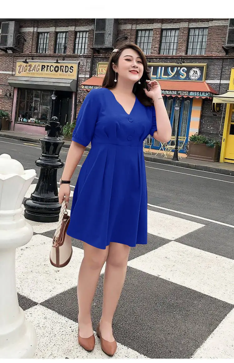 Fat Sister Large Size Women Dress 200 Jin 2022 New French Niche Very Fairy Belly Covering Dress Age-reducing Summer — feature 22