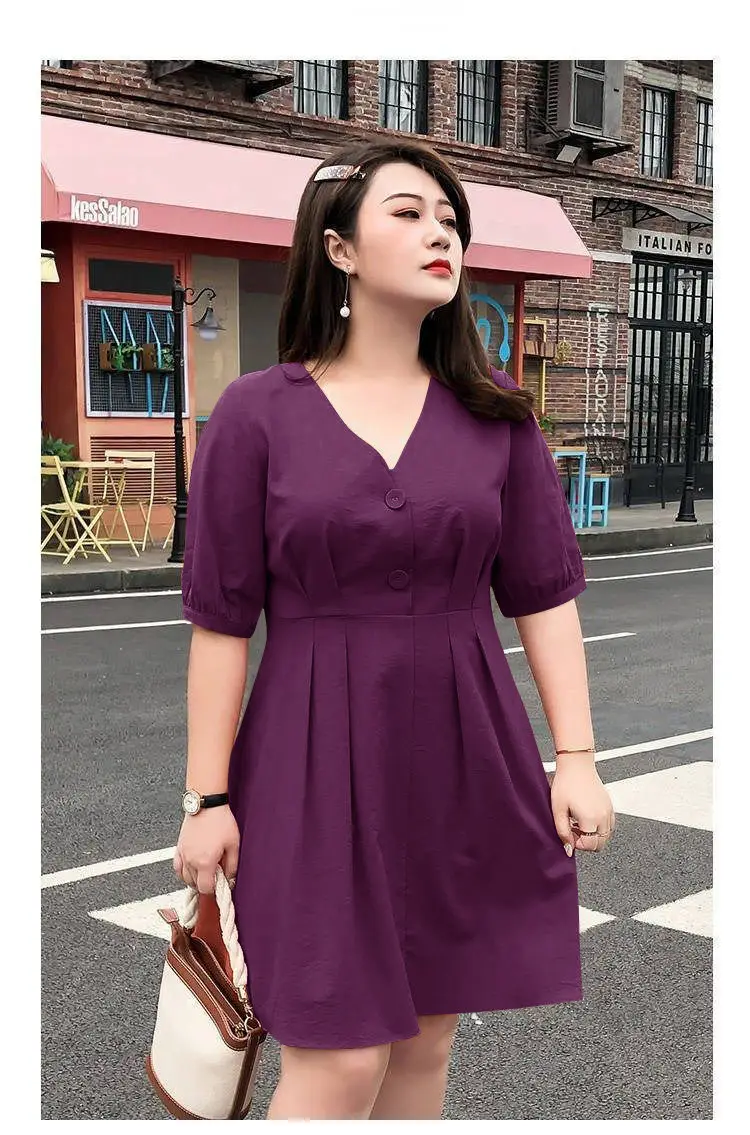 Fat Sister Large Size Women Dress 200 Jin 2022 New French Niche Very Fairy Belly Covering Dress Age-reducing Summer — feature 26