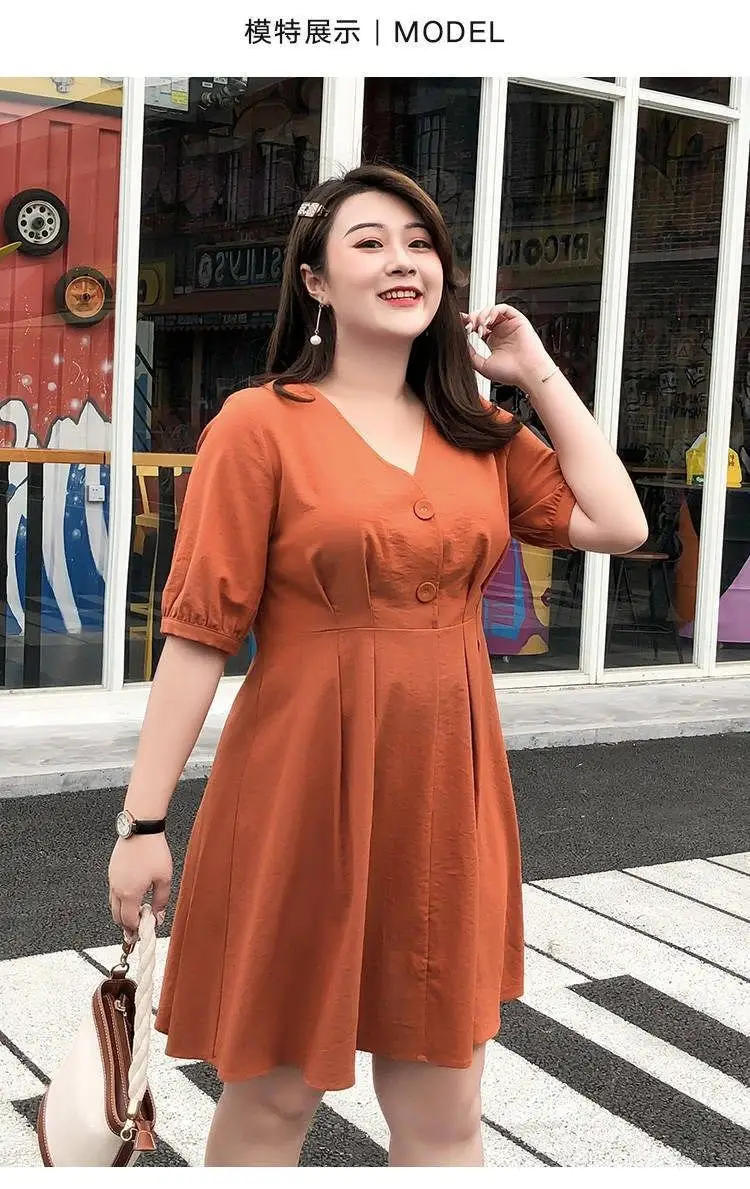 Fat Sister Large Size Women Dress 200 Jin 2022 New French Niche Very Fairy Belly Covering Dress Age-reducing Summer — feature 5