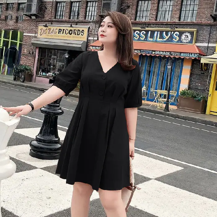 Fat Sister Large Size Women Dress 200 Jin 2022 New French Niche Very Fairy Belly Covering Dress Age-reducing Summer - Image 3