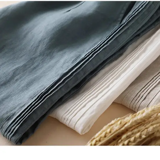 Women's 2022 Wide-leg Pants Cotton Linen Slimming High Waist - Image 4
