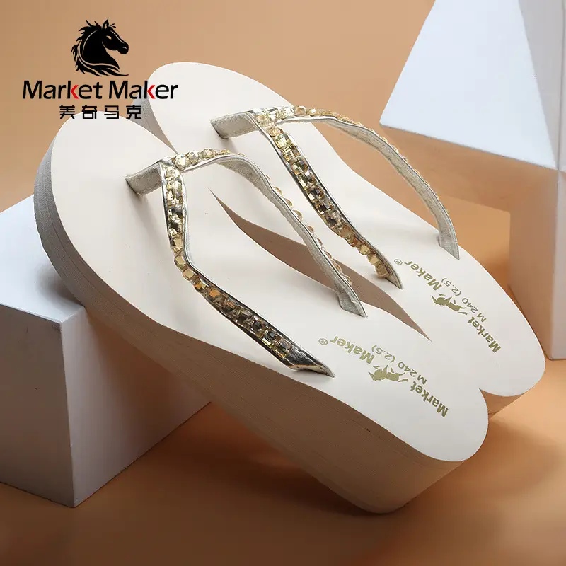 2021 Black Rhinestone Wedge Sandals for Women