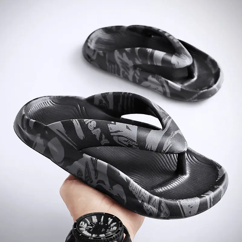 2023 Summer Gray Camo Flip Flops for Men