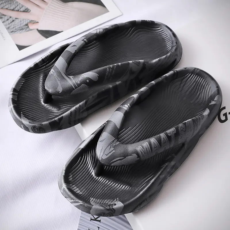 2023 Summer Gray Camo Flip Flops for Men