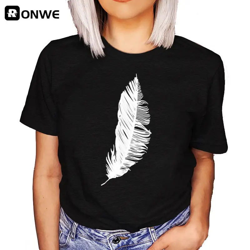 Women Leopard Heartbeat Printed T-Shirt White Short Sleeve