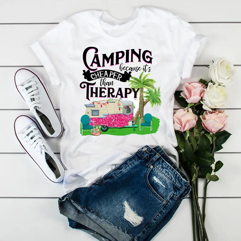 Women Leopard Heartbeat Printed T-Shirt White Short Sleeve