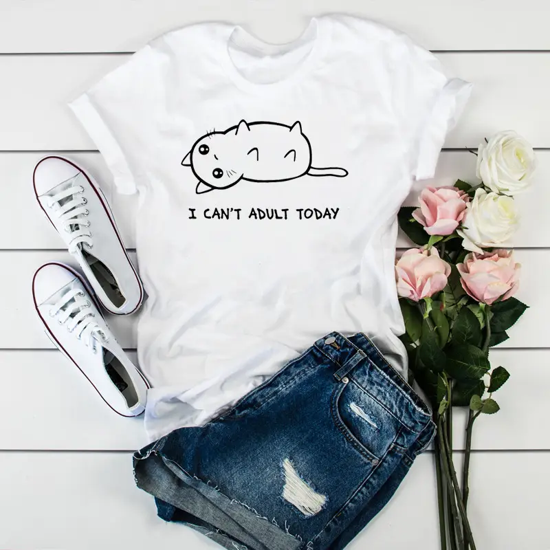 Women Leopard Heartbeat Printed T-Shirt White Short Sleeve