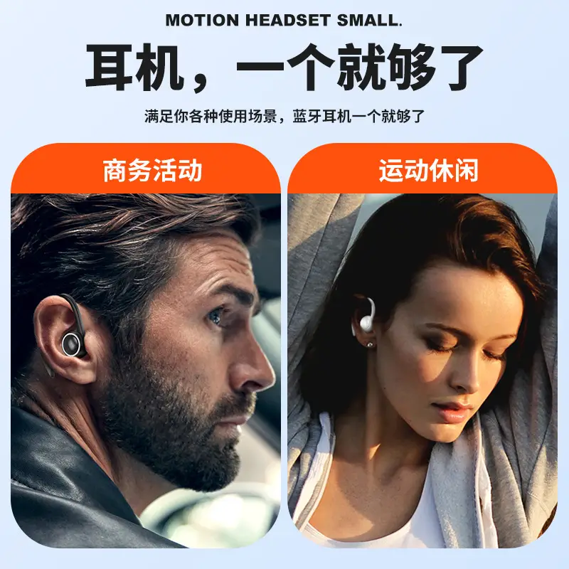 Bluetooth Headset with Hanging Ear Design for Sports