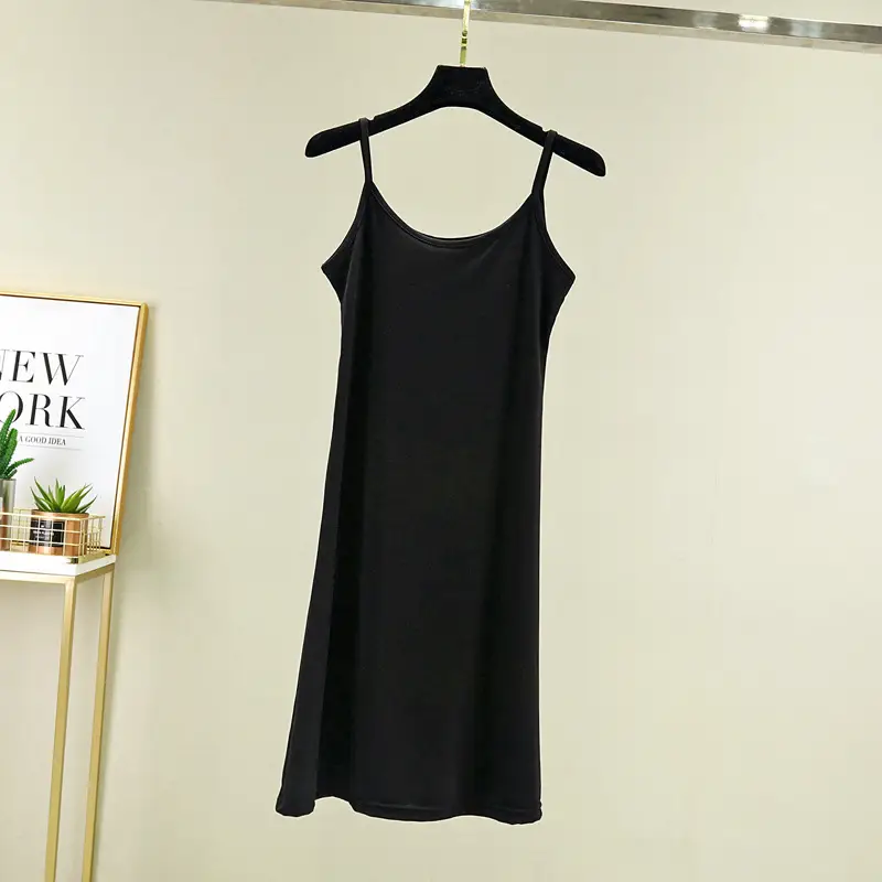 Women's Gray Modal Camisole Slim Fit Midi Hip Petticoat - Image 2