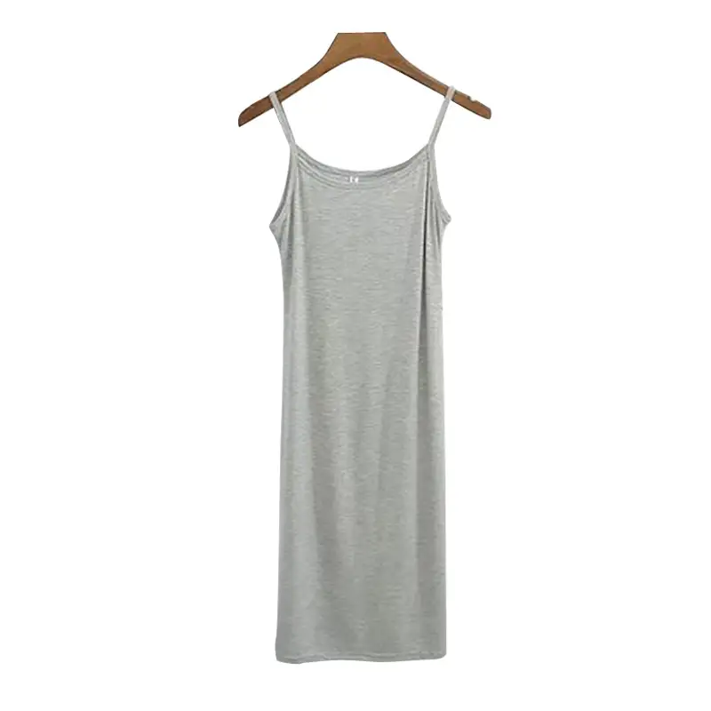 Women's Gray Modal Camisole Slim Fit Midi Hip Petticoat - Image 3