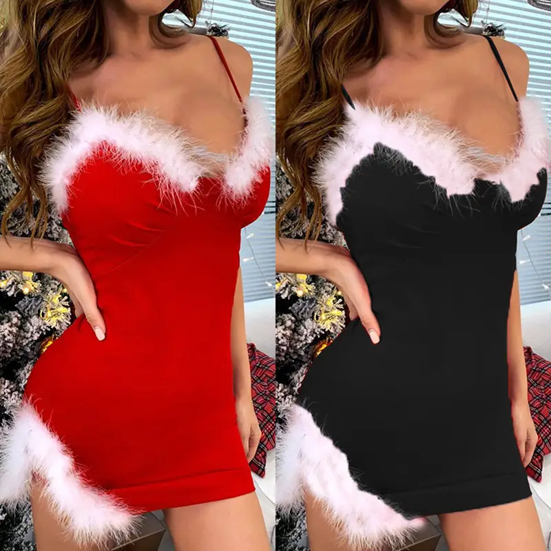 Red Sexy Sling Dress for Women 2022 Spring Autumn - Image 3